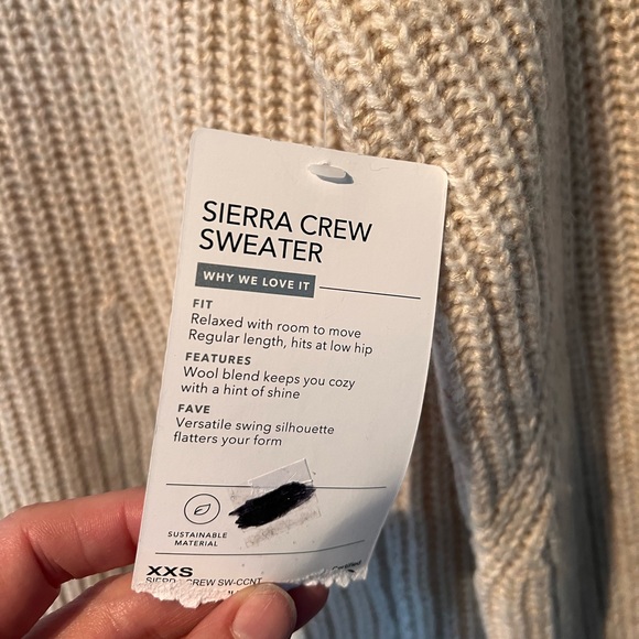 Athleta wool Sierra Crew Sweater in oatmeal size XXS NWT - Picture 4 of 6